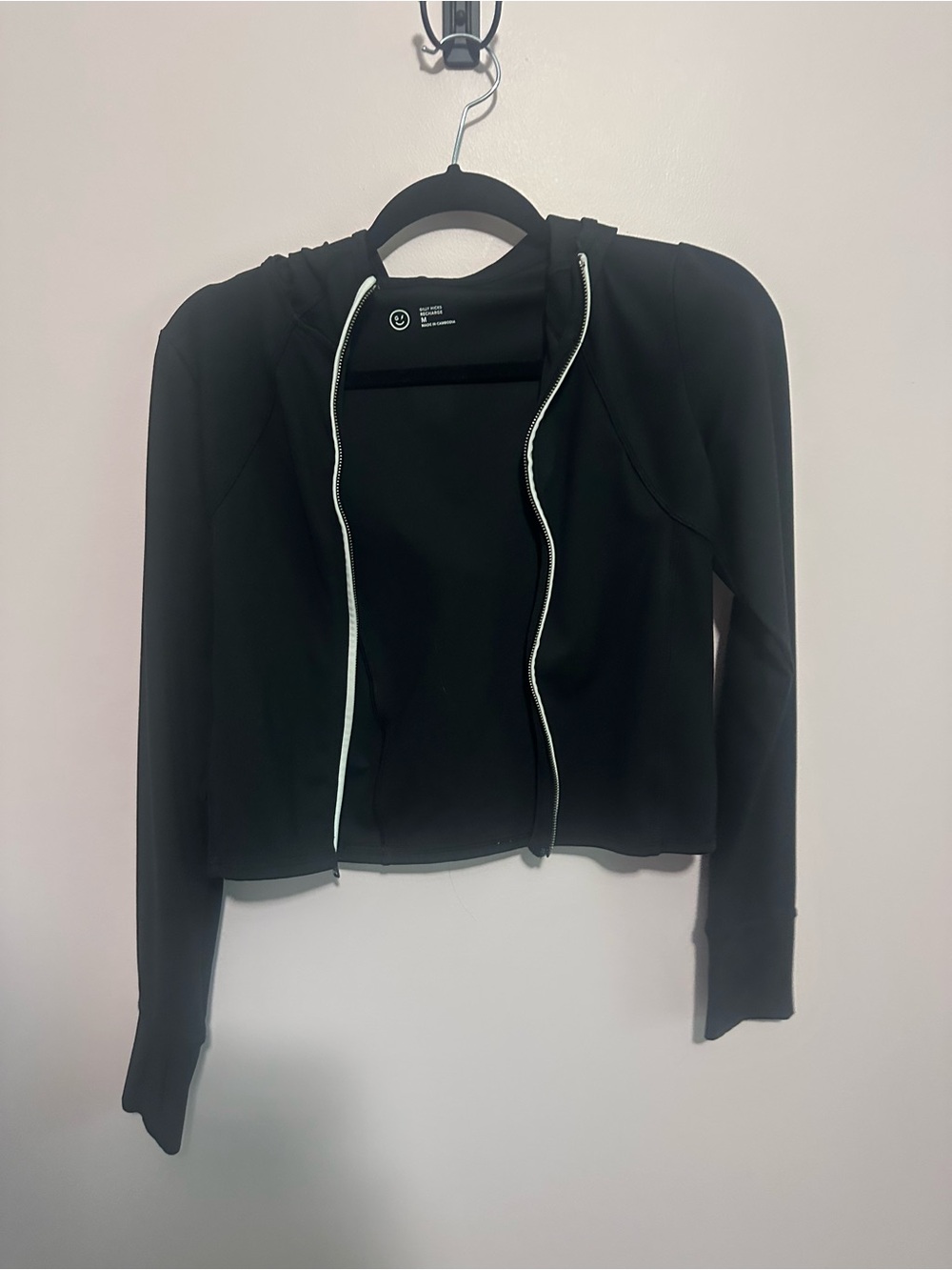 Gilly Hicks Black Hoodie with White Zip Trim